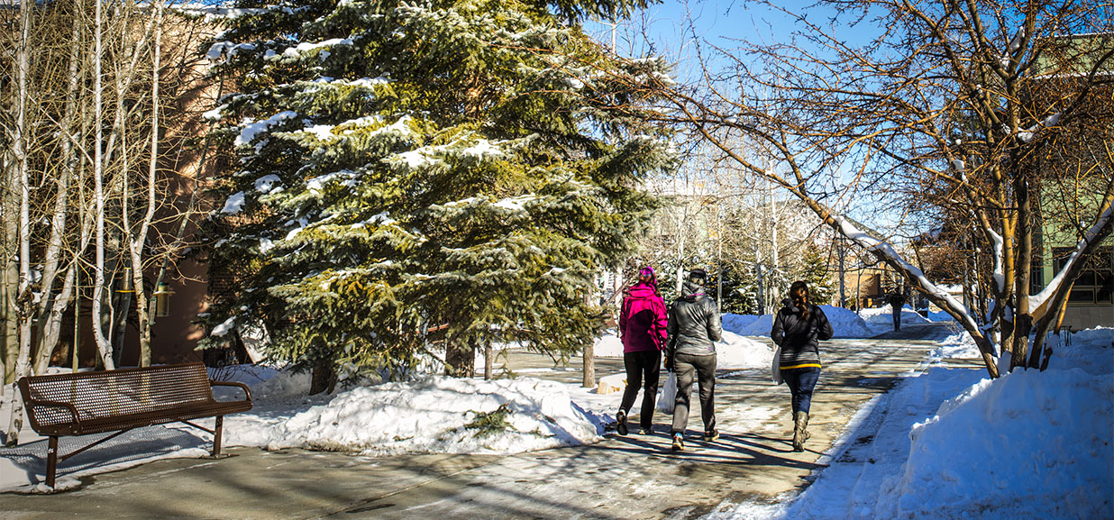 Prospector Square’s walkways and plaza add tranquility to the midst of a buzzing neighborhood.
